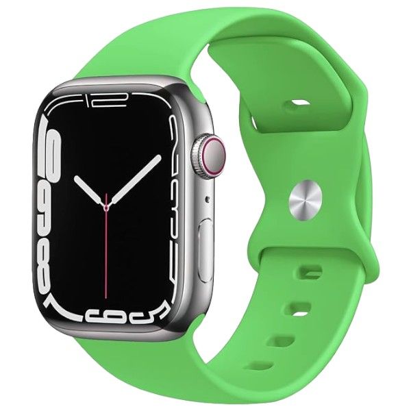 Soft Silicone Strap for Apple Watch with Water Resistance - Bright Green