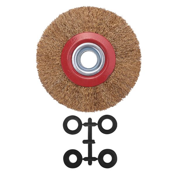 Wire Brush Wheel For Bench Grinder+Reducers Adaptor Rings 6Inch 150Mm