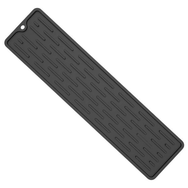 Silicone Draining Mat &amp; Pot Holder - Black