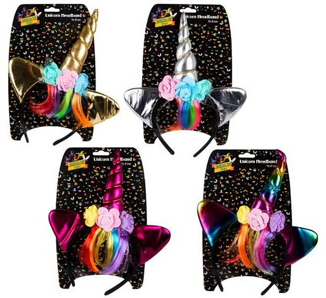 Bulk Pack x 4 Dress Up Headband Unicorn