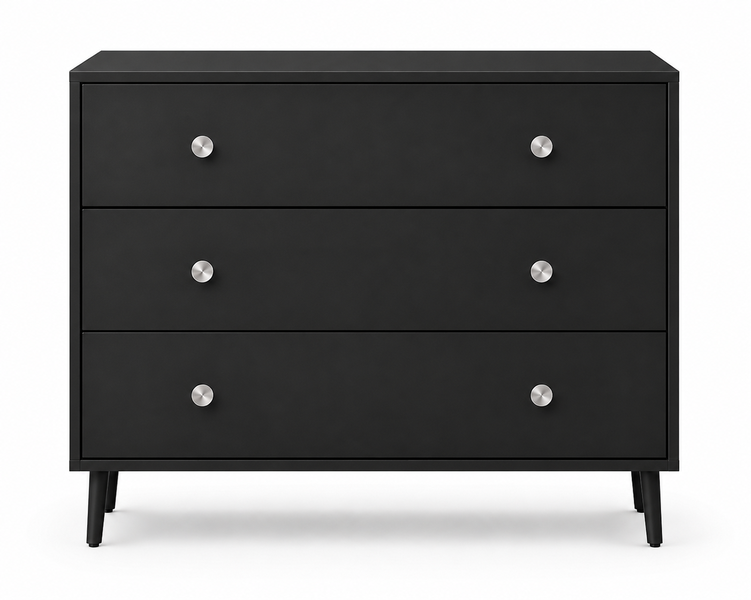3 Drawer Bedside Table Nightstand Chest Cabinet Grey - 60x40x65cm