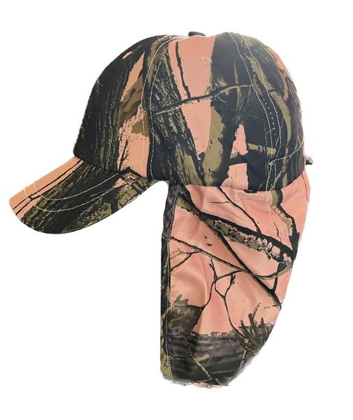 Pink Camouflage Oak Tree Fishing Cap with Neck Flap - Easy Trade