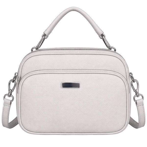 Women's Mini PU Leather Crossbody Handbag - Dual Zip Compact Shoulder Bag
