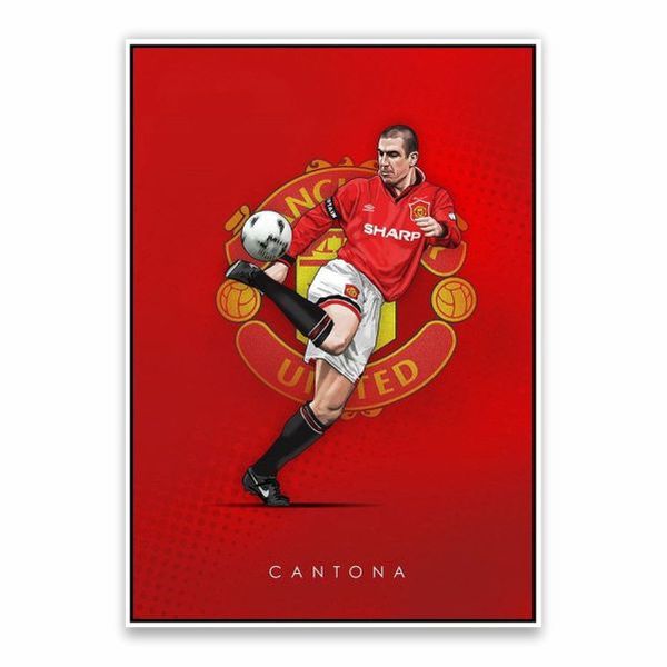 Cantona Man United Logo Poster - A1