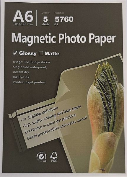MECOLOUR TT-MGA6 Magnetic Glossy Photo Paper A6 680g 5 Sheets