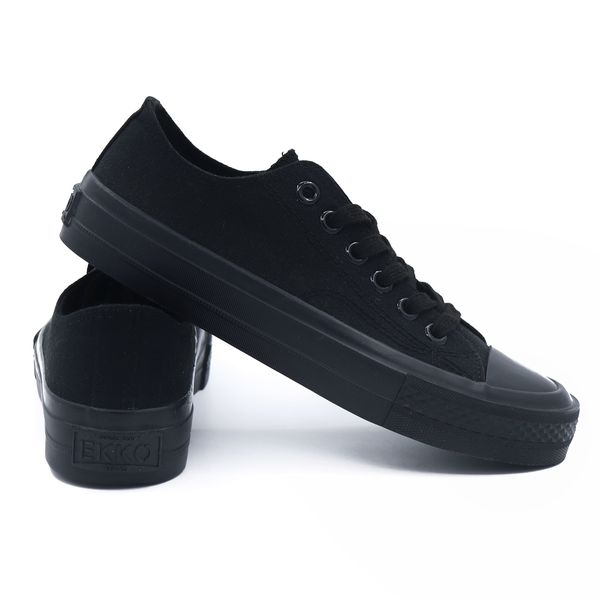 Ekko Retro Ladies Canvas Sneakers Lo - All Black
