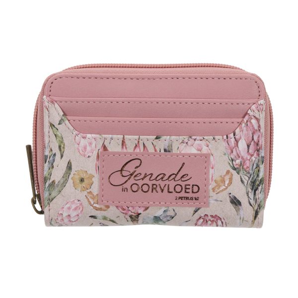 Woman's Wallet - Genade in Oorvloed, Faux Leather, Pink, Fynbos