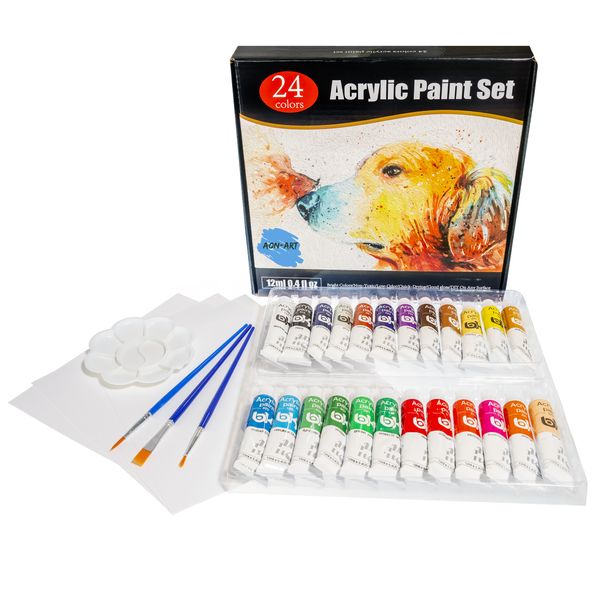 Aon-Art 32pc Acrylic Paint Set