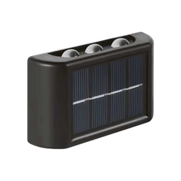 Solar Power LED Wall Light With Up And Down Lighting - Black
