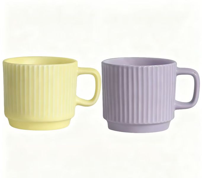 Ins Macaron Simple Ceramic Mug Coffee Cup Milk Cup 2-piece Set