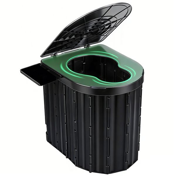 Camping Toilet, Portable Travel Folding Toilet with Storage Bag, Trash Bag