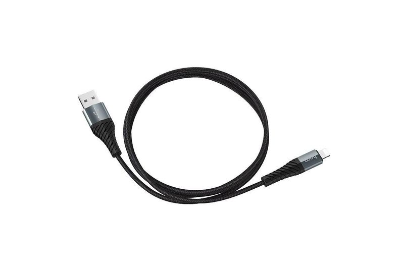 Hoco X38 Black Lightning Data &amp; 18W 2.4A Fast Charging Aluminum Cable - 1M