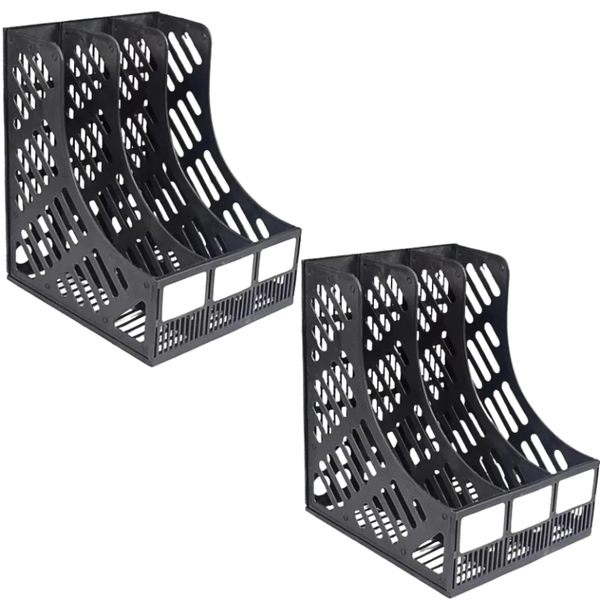 3-Compartment Plastic File Organizer