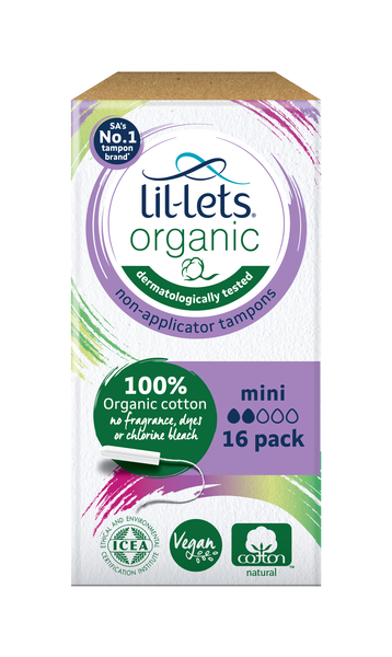 Lil-Lets Organic Tampons Non-Applicator Mini 16's
