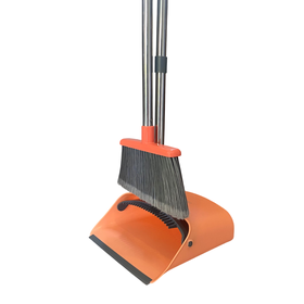Creative Deco BASICS Broom & Dustpan Set - ORANGE - Indoor