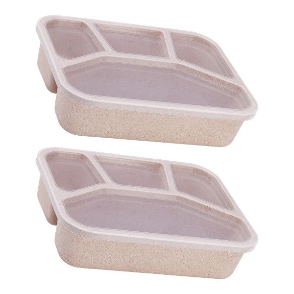 2 Pack - Snack Lunch Box with 4 Compartments