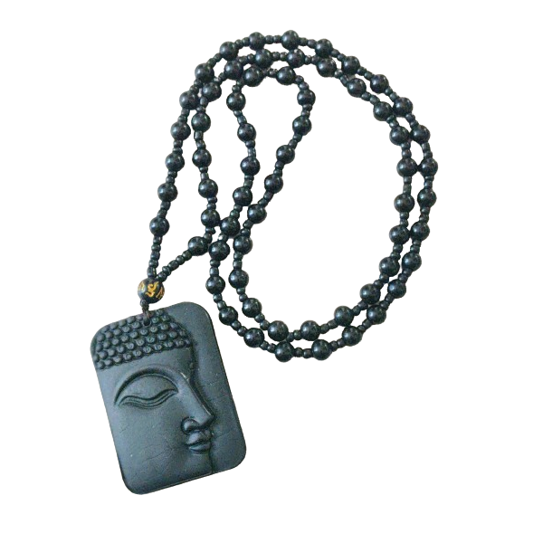 Black Obsidian Lucky Amulet Buddha Necklace