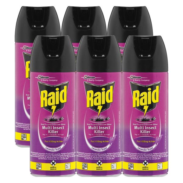 Raid Dual Purpose Low Odour Insect Control 6 x 300ml