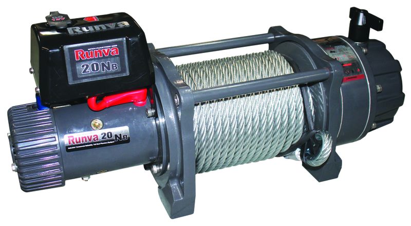 Runva 12 Volt Winch with Separate Solenoid - 20000lbs (9071kg) Capacity