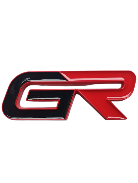 GR Emblem Badge - Gloss BLK/RED - compatible with Toyota