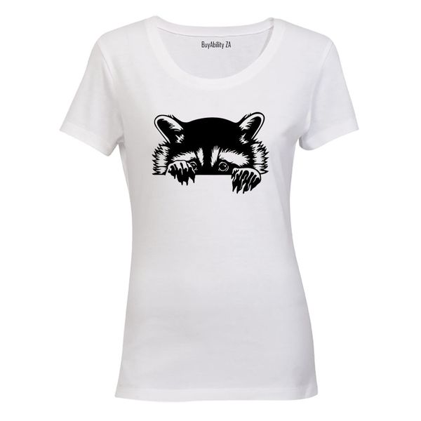 Peeking Racoon - Ladies - T-Shirt
