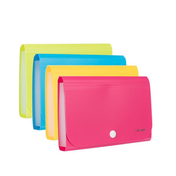 Deli Expanding File A6 PP 13 Partition Blue, Yellow, Red &amp; Green, 4 packs