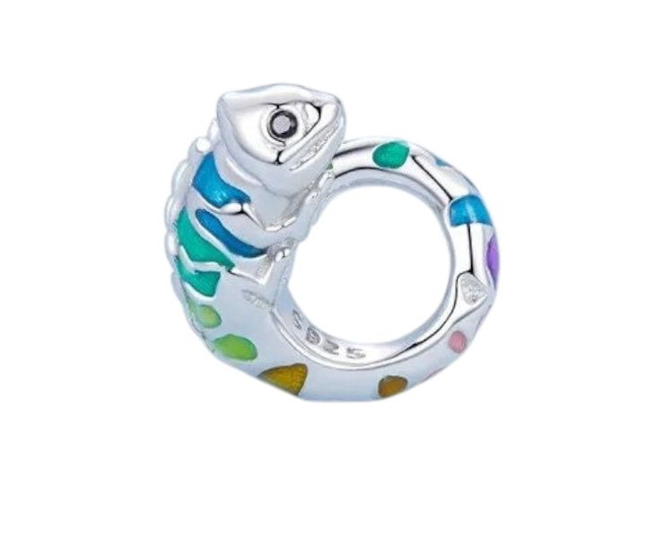925 Sterling Silver Charm, Chameleon Charm for Bracelet Women's charm