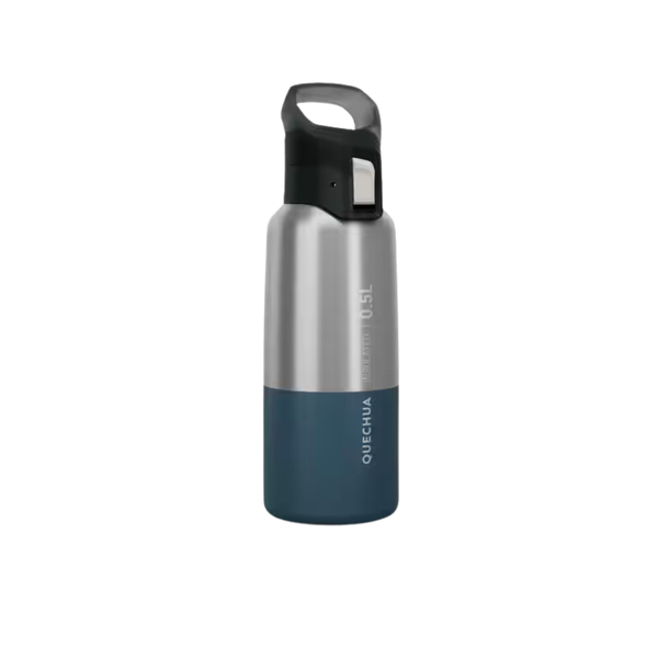 Quechua Isothermal stainless steel hiking flask mh500 0.5 l blue