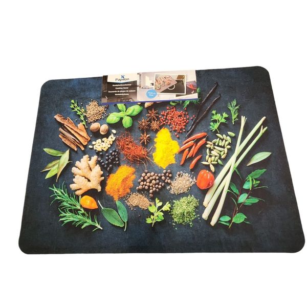 Papillon Rectangular Induction Cooktop Protector - Spices and Peppers