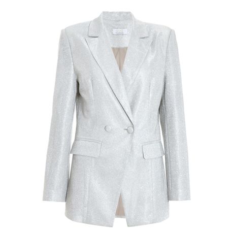 Ladies silver blazer best sale