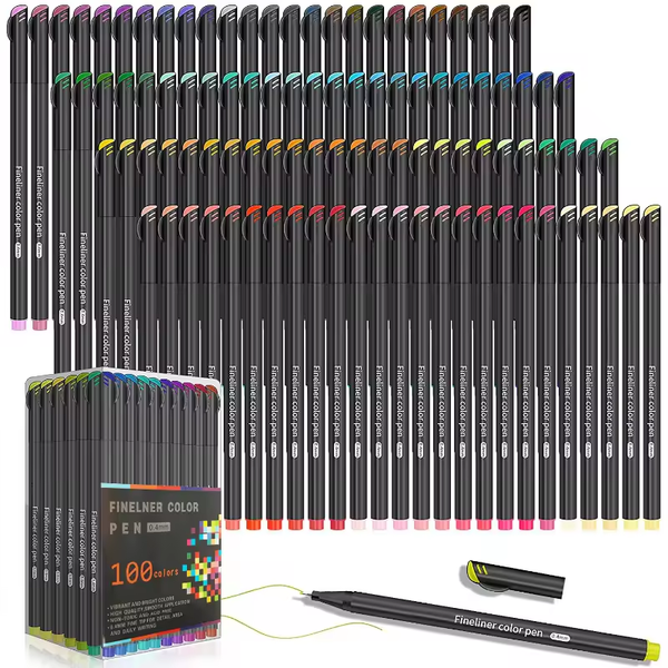 Color Hook Pens - Fine Line Pens for Writing and Drawing -100Pcs