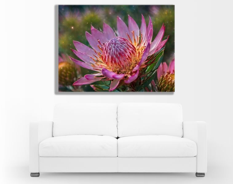 0074 Protea Flower Wild Two Canvas Wall Art