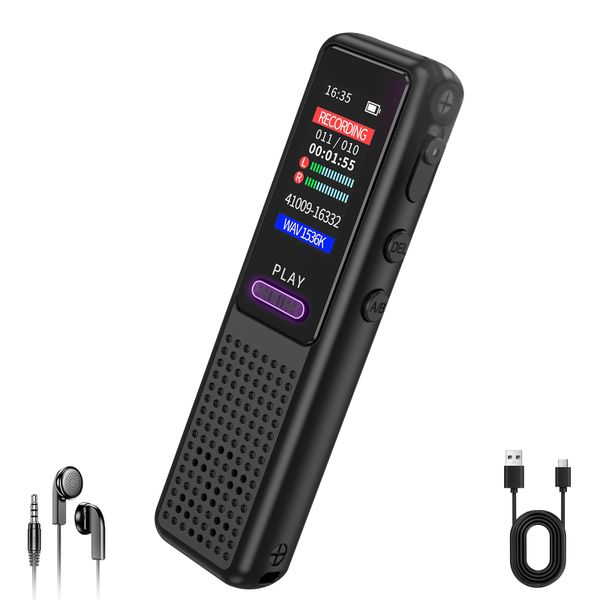 64GB Voice Recorder Digital Voice Activated Recorder with AI Noise