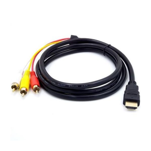 HDMI To 3 RCA Video Audio AV Cable Connector 1.5M