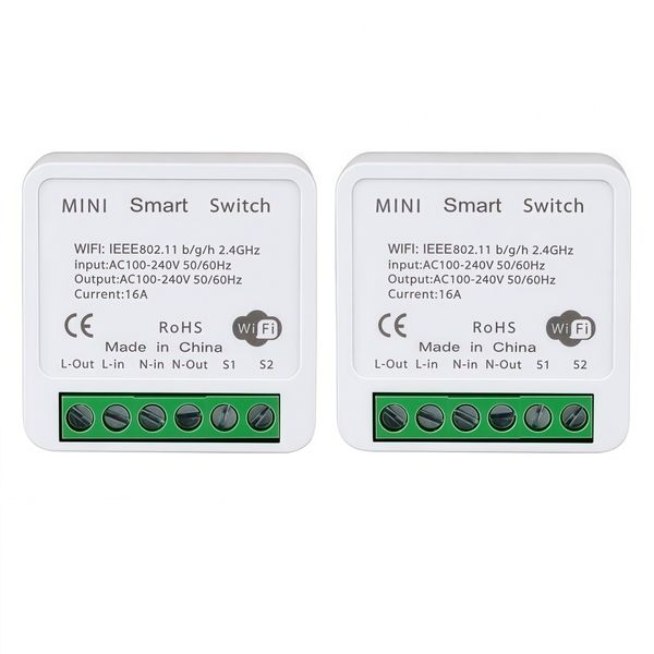 2 Pack Wifi Smart Light Switch 2 Way 16a, Alexa &amp; Google Compatible