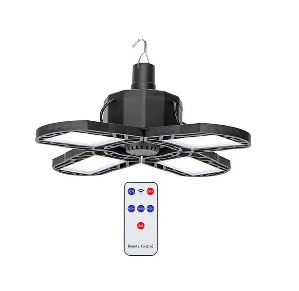 Rechargeable Lamp With 4 Adjustable Panels &amp; Hook