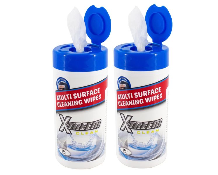 Xtreem Clean Multi Surface Anti-Bacterial Cleaning Wet Wipes Pack of 2