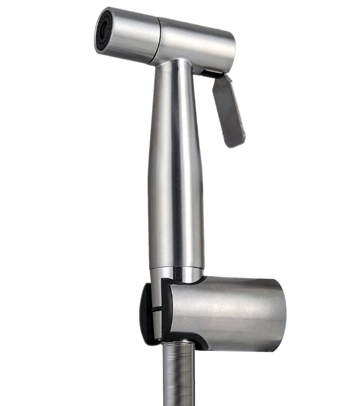 Bidet Set Stainless Steel with Wall Bracket & Hose/Pipe