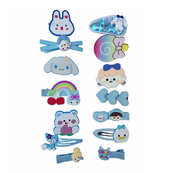 New Elements 14 Piece Baby/Girls Hair Clips/Pins Accessories Set- Blue