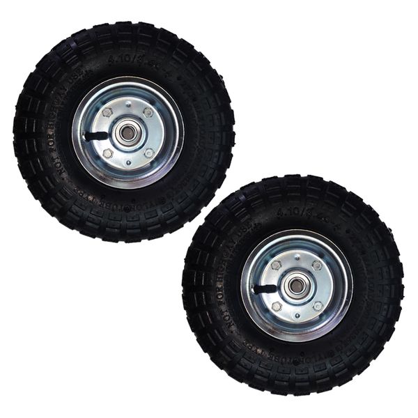 Tool Multi-Purpose Pneumatic Steel Wheel Tire With Solid Rubber 2pcs - 28cm