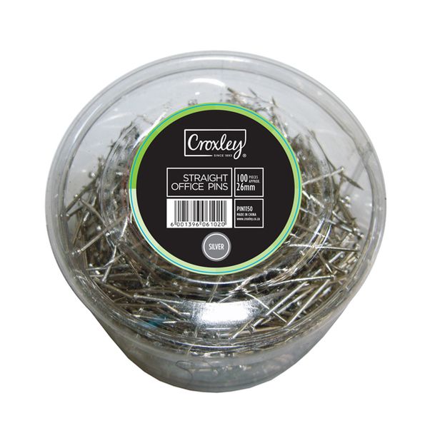 Croxley Straight Office Pins - 26mm