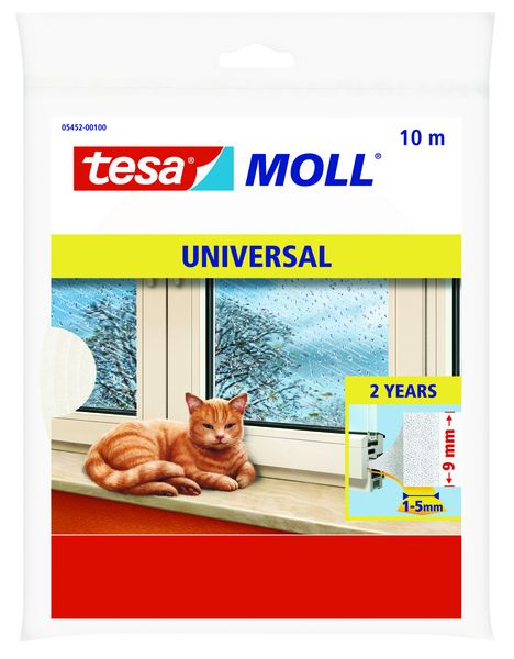 TESAMOLL Universal Foam Draught Stopper(1-5mm gaps) 10m x 9mm White