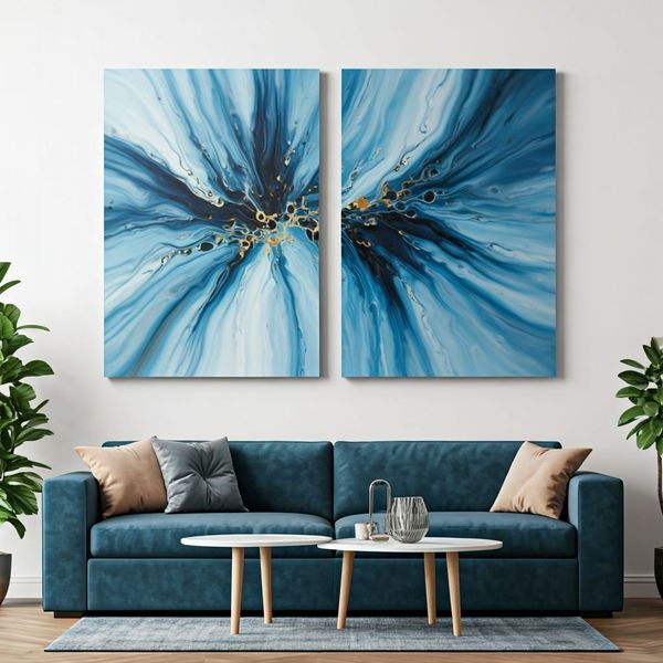 Canvas Wall Art: 2 - Piece Set - Holographic Hues
