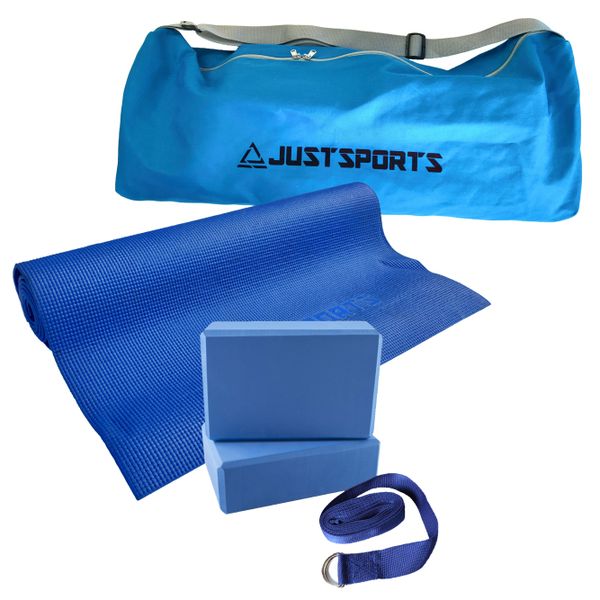 Justsports Yoga Mat Bundle - Blue