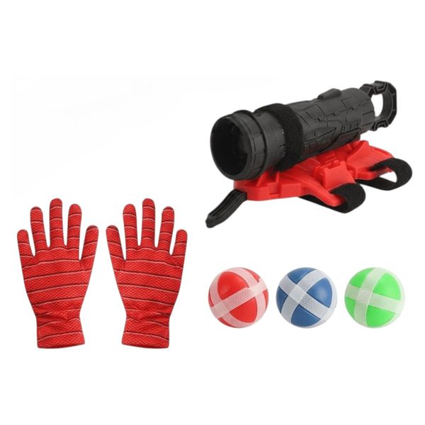 6 Piece - Interactive Wrist Ball Shooter Toy Set - Red &amp; Black