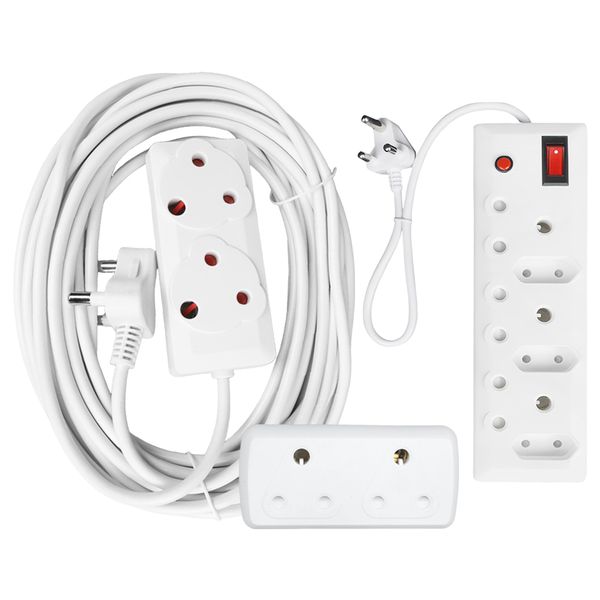 Redisson Extension Cord 20m Bundle With 6 Way Multi-Plug And 1 Adaptor