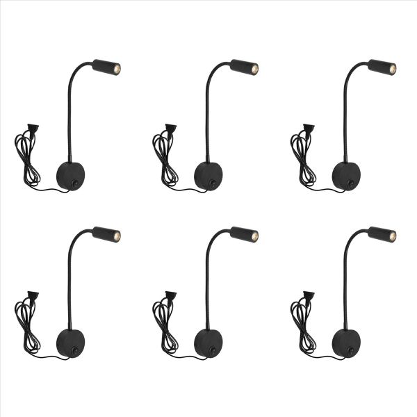 Wall-Mounted Reading Lamp Wall Lamp (Black Us Plug)