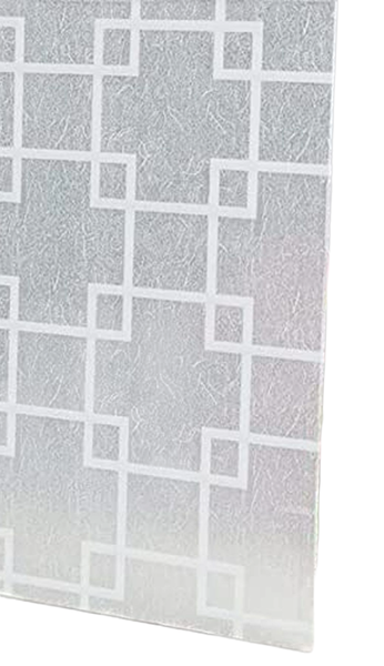 Printed Square Pattern Frosted Glass Film 80cm