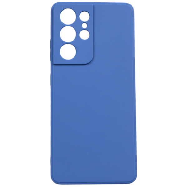 Plain Silicone Phone Case For Samsung Galaxy S21 Ultra - Dark Blue