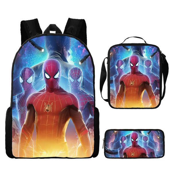 Kids School Backpack, Lunch Box and Pencil Case Set Spider Man - 3 Piece